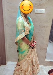 Awsome Cream Color Lehngaa With decent Zari Work