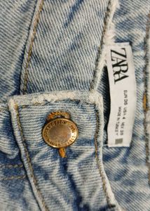 Zara Light Wash straight Wide Leg baggy Jeans