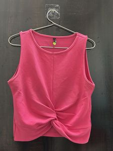 Pink Sleeveless Twist-Front Top