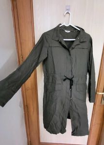 Olive Green Trench Coat - Lightweight