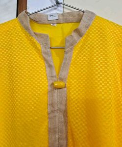 New Yellow Textured Kurta 💛