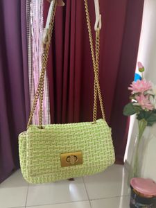 H&amp;M Green Tweed Chain Bag