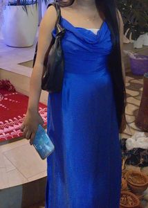 Royal Blue Cowl Neck Maxi Dress