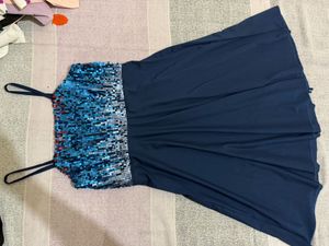 Sparkly Sequin Navy Blue Party Dress