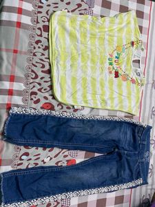 beautiful kids jegging and t-shirt