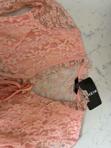 Shein Lace Crop Top with Sleeves