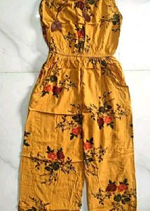 Women's Yellow Floral Jumpsuit