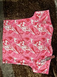 Chic Pink Heart Print Crop Top(never worn)