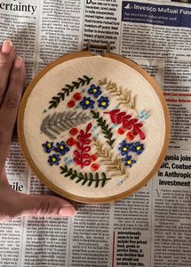 Floral Embroidered Hoop Art