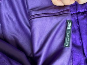 Purple Ruched Strapless Dress