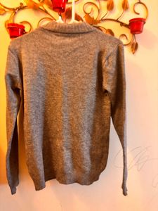 Grey Embroidered Sweater