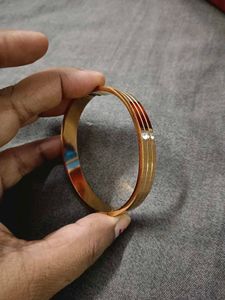 Gold-Tone Bangle Bracelet with Rhinestones