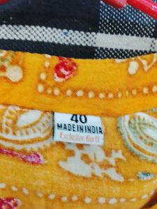 Yellow Embellished Kurta with Beige Palazzo