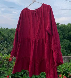 Maroon Tiered Tunic Top