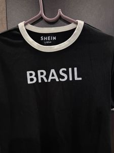 SHEIN Black Brasil Graphic T-Shirt
