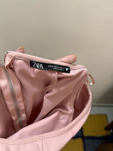Elegant Pink Off-Shoulder ZARA dress