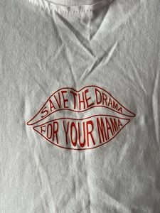 White Graphic Crop Top