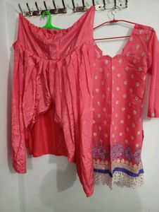 Beautiful Pink Kurta lining with salwar