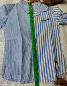 Boys Blue Striped Button-Up Shirt