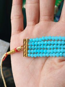 Turquoise Beaded Choker Set with Earrings