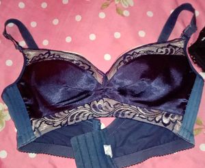 Navy Blue Lace Bra