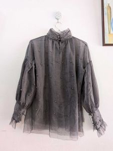 Sheer Pearl Embellished Top