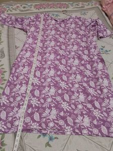 Purple Floral Print Relaxed Fit Tunic of1