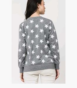 Grey Star Print Sweatshirt