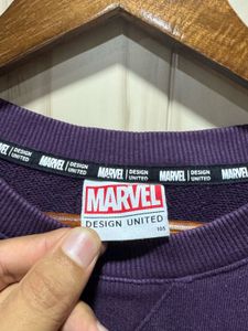 Marvel Crewneck Purple Long Sleeves Sweatshirt