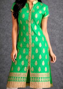 Green & Gold Print Kurti