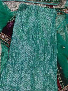 Beautiful Green stone work ready to wear saree