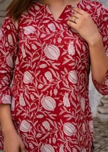 Stylish Red Printed Kurti