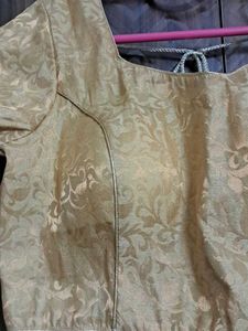 NEW Golden Brocade Padded Stitched Blouse