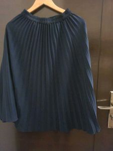 Pleated Navy Blue Skirt
