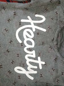 Grey sweatshirt.