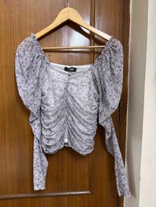 Chic Missguided Ruched Floral Print Top