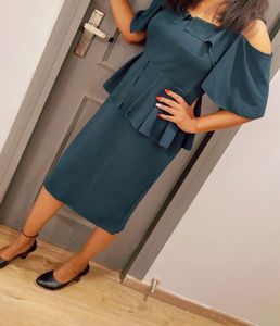 Chic Green Peplum Dress
