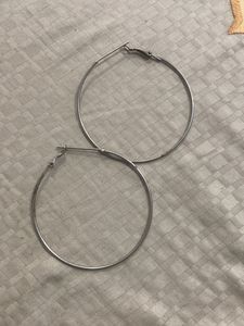 Large Silver Hoop Earrings