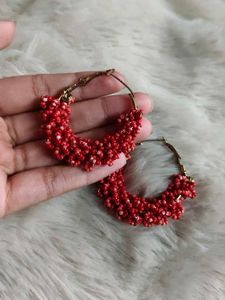Boho Beaded Hoop Earrings