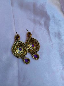 Purple Stone Earrings