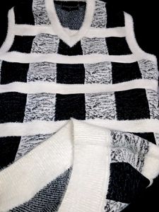 Black & White Checkerboard Sweater Vest