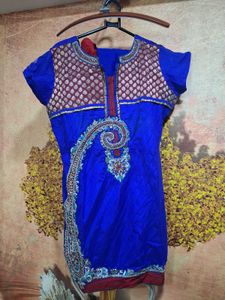 Blue Embroidered Kurta