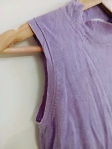 Lilac Mock Neck Sleeveless Top