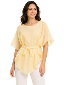Elegant Yellow Chiffon Blouse