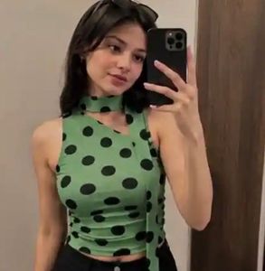Polka Dot Halter Neck Top