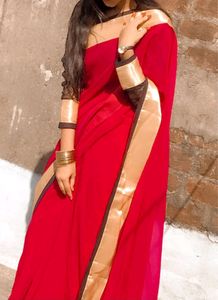 Pink Colour Stylish Georgette Sari