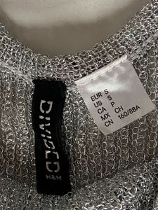 H&amp;M Sparkly Silver Knit Top 🩶