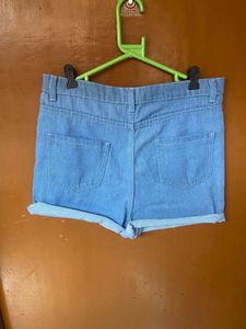 Light Wash Denim Cuffed Shorts