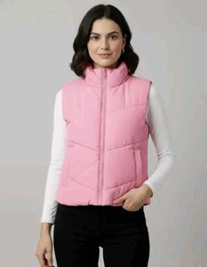 Pink Sleeveless Puffer Jacket