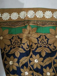 Embroidered Saree with Floral Border